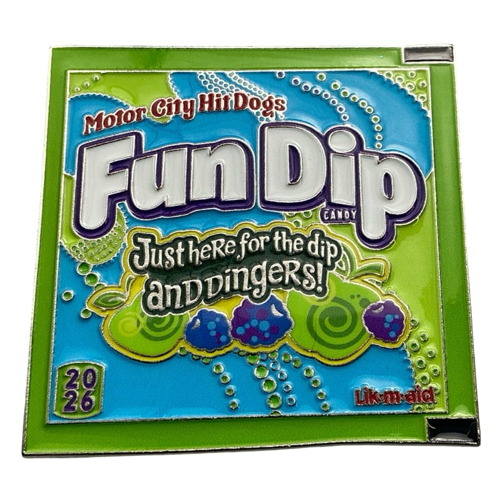 Motor City Hit Dogs Fun Dip Enamel Pin Just Here For The Dip And Dingers 2026